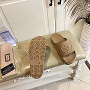 Gucci Interlocking G Platform Slip-On Slides Beige - 5