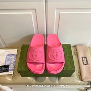 Gucci Interlocking G Platform Slip-On Slides Pink - 3