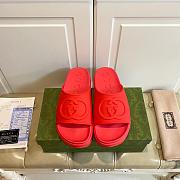 Gucci Interlocking G Platform Slip-On Slides Red - 1