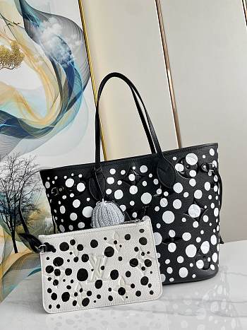 Louis Vuitton Neverfull Bag Black Spot Size 31x28x14cm