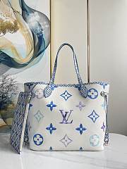 Louis Vuitton Neverfull Bag Blue 31x28x14cm - 3