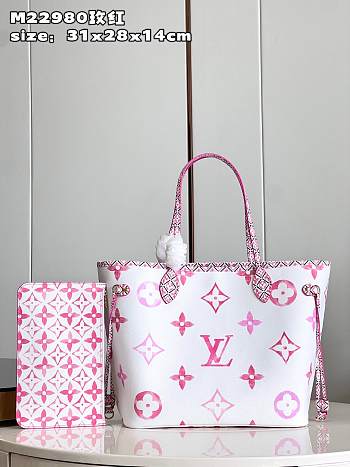 Louis Vuitton Neverfull Bag Pink 31x28x14cm
