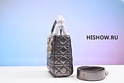 Dior Lady Tote Metallic Grey Cannage Size 24x12x20CM - 3