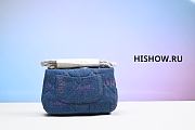 Chanel Blue Quilted Denim Flap Bag 21x14x8CM - 3