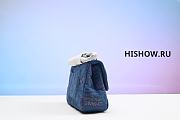 Chanel Blue Quilted Denim Flap Bag 21x14x8CM - 4