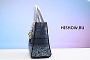 Dior Lady D-Lite Bag Denim Blue 24 x 21 x 12 cm - 4