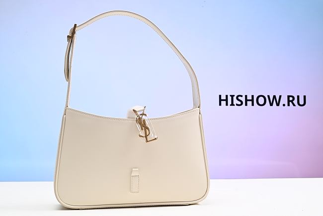 Saint Laurent Logo Plaque Mini Tote Bag White - 1