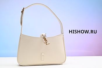 Saint Laurent Logo Plaque Mini Tote Bag White