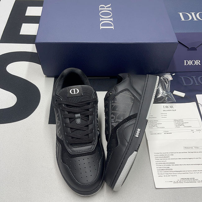 Dior B27 Low Black Dior Oblique Galaxy Leather Grey 3SN272ZPR_H969 - 1