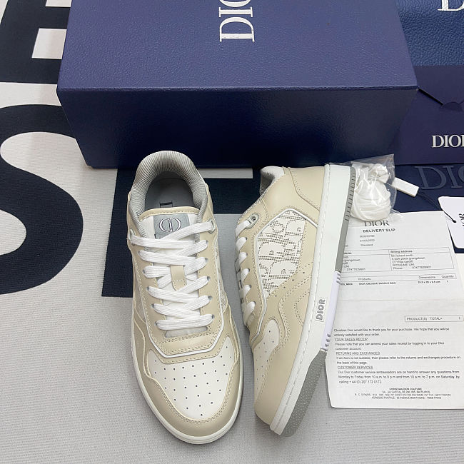 Dior B27 Low Cream White Oblique Leather - 1