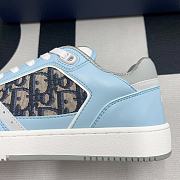 Dior B27 Low Light Blue White and Dior Gray Smooth Calfskin with Beige and Black - 4