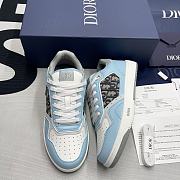 Dior B27 Low Light Blue White and Dior Gray Smooth Calfskin with Beige and Black - 2