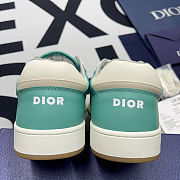 Dior B27 Low Turquoise and Cream Smooth Calfskin and Cream Dior Oblique Jacquard Canvas - 6