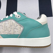 Dior B27 Low Turquoise and Cream Smooth Calfskin and Cream Dior Oblique Jacquard Canvas - 5
