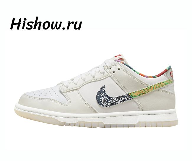 Nike Dunk Low White Multi-Color Paisley FN8913-141 - 1