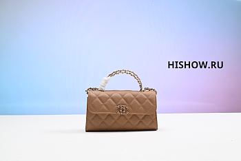 Chanel Kelly Caviar Brown 18x10x4CM