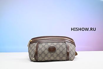 Gucci Interlocking G Belt Bag Brown Beige Size 20x12CM