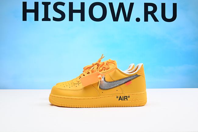 Nike Air Force 1 Low OFF-WHITE University Gold Metallic Silver  DD1876-700 - 1