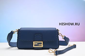 Fendi Baguette Selleria Blue Size 27x15x6CM