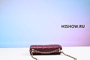 Chanel Mini Flap Bag Calfskin Burgundy 12x19x8Cm - 5