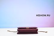 Chanel Mini Flap Bag Calfskin Burgundy 12x19x8Cm - 3