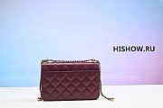 Chanel Mini Flap Bag Calfskin Burgundy 12x19x8Cm - 2