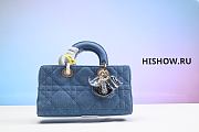 Dior Lady D Joy Blue Denim Macrocannage Size 26x14x6CM - 1