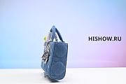 Dior Lady D Joy Blue Denim Macrocannage Size 26x14x6CM - 2