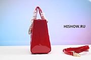 Dior Lady Red Cannage Patent Leather 15x16x7cm - 6