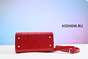 Dior Lady Red Cannage Patent Leather 15x16x7cm - 5