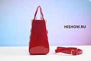 Dior Lady Red Cannage Patent Leather 15x16x7cm - 4