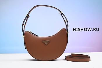 Prada Arqué Leather Cognac Brown 22x18x6CM