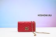 Gucci GG Marmont Red Leather 18X10X5cm - 1