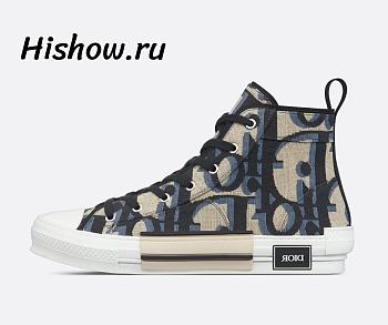 Dior B23 High-Top Sneaker Beige and Black Maxi Dior Oblique Jacquard