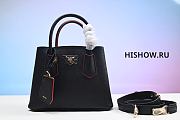 Prada Double Saffiano Black Fiery Red 26x19x12cm - 1