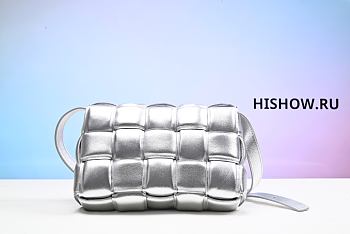 Bottega Veneta Padded Cassette Crossbody Bag Silver
