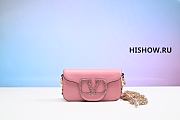 VALENTINO LOCO MICRO BAG WITH CHAIN AND JEWEL LOGO PINK - 1