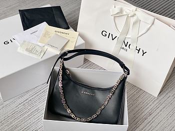 Givenchy Out Bag in Shiny Leather with Chain Black Size 25x7x12cm
