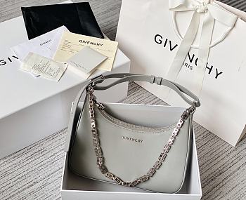 Givenchy Out Bag in Shiny Leather with Chain Grey Size 25x7x12cm