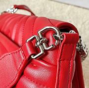 Givenchy 4G Soft Bag in Quilted Leather with Chain Red 25x15x6cm  - 4
