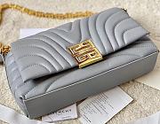 Givenchy 4G Soft Bag in Quilted Leather with Chain Stone Grey 25x15x6cm  - 3