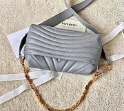 Givenchy 4G Soft Bag in Quilted Leather with Chain Stone Grey 25x15x6cm  - 4