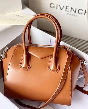 Givenchy Antigona Bag in Box Leather Brown Size 45x9x35cm