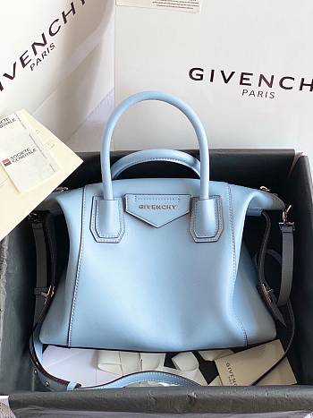 Givenchy Antigona Bag in Box Leather Lighting Blue Size 45x9x35cm