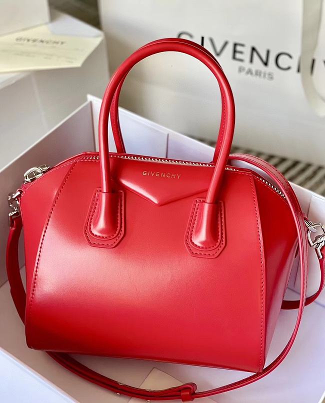 Givenchy Antigona Bag in Box Leather Red Size 45x9x35cm - 1