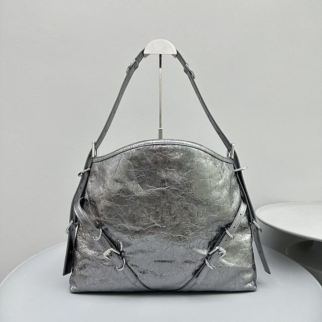 Givenchy Voyou Bag in Leather Silver Size 40x27x6cm - 1