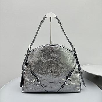 Givenchy Voyou Bag in Leather Silver Size 40x27x6cm