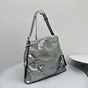 Givenchy Voyou Bag in Leather Silver Size 40x27x6cm - 4