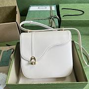GG Equestrian Inspired Shoulder Bag White SIZE 21x20x7CMS - 1