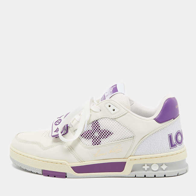 Louis Vuitton Trainer Sneakers White Purple  - 1